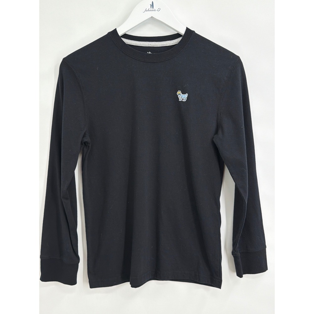 GOAT USA Kids Youth XL Black Long Sleeve T-Shirt Embroidered‎ Logo Cotton Blend